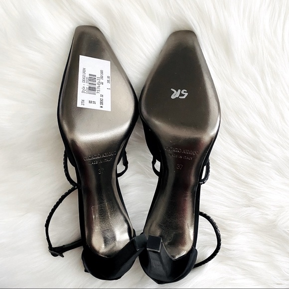 NWT Giorgio Armani Satin Ankle Strap Heels - Picture 8 of 8